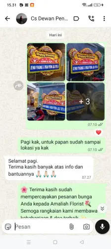 Testimonial Papan Bunga Pernikahan mega kuningan